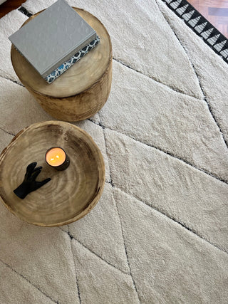 Farah Moroccan Cream Black Rug