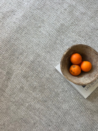 Byron Light Grey Wool Custom Size Rug