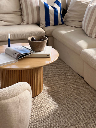 Marley Bobble Texture Beige Wool Rug