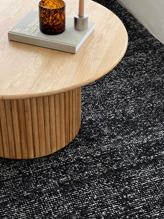 Norah Charcoal Black Textured  Rug