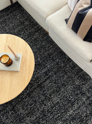 Norah Charcoal Black Textured  Rug