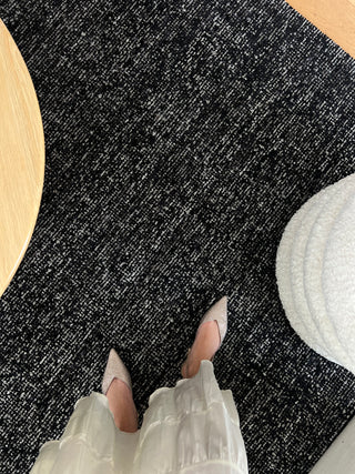 Norah Charcoal Black Textured  Rug