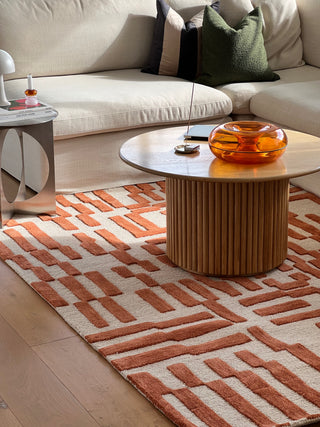 Metro Maze Rust Wool Rug