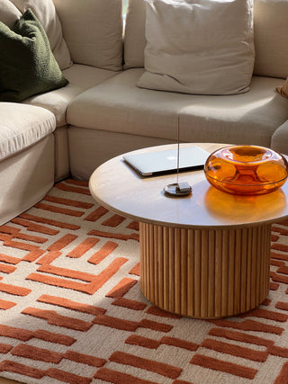 Metro Maze Rust Wool Rug