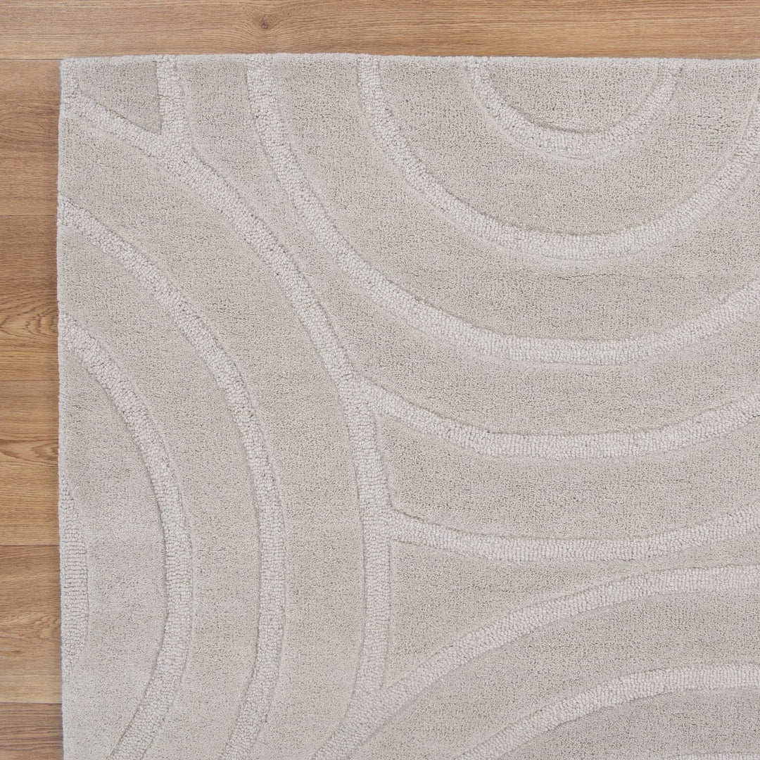 Ellipse Light Grey Wool Rug