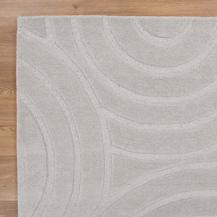 Ellipse Light Grey Wool Rug