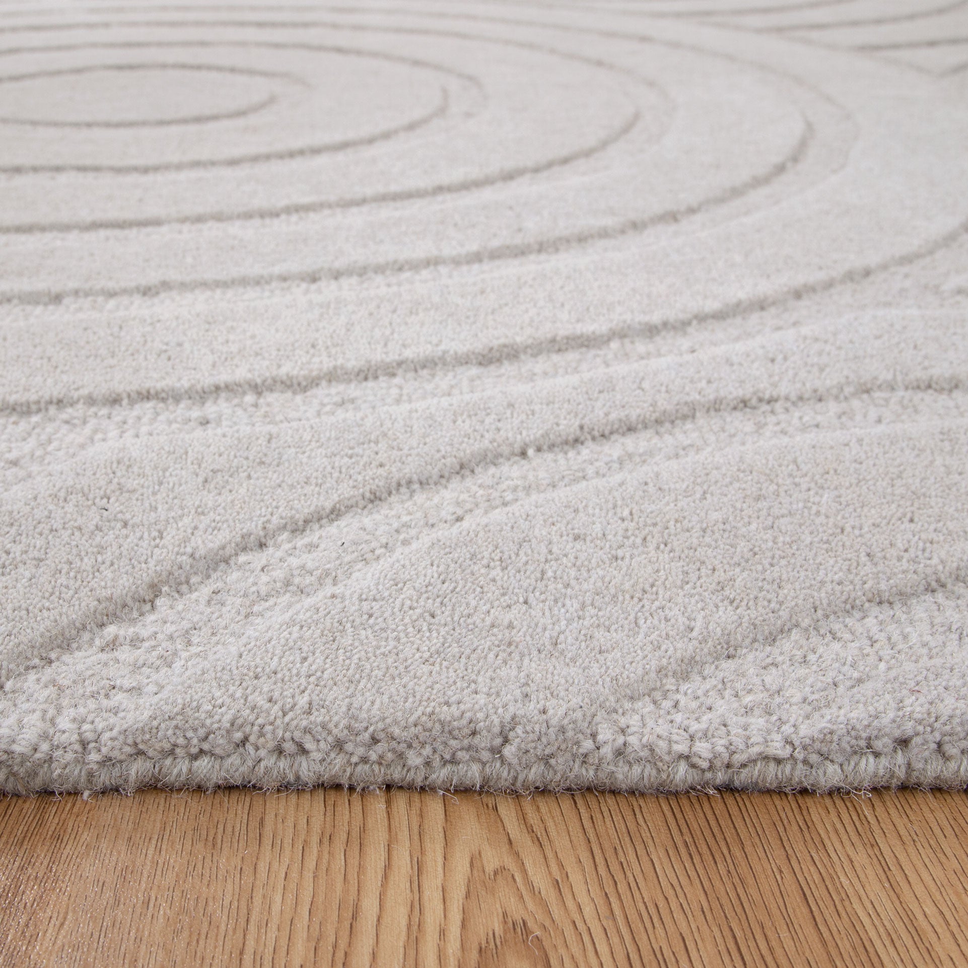 Ellipse Light Grey Wool Rug – Wild Yarn