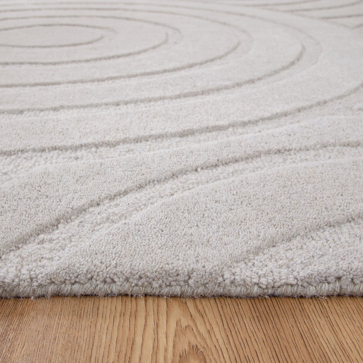 Ellipse Light Grey Wool Rug