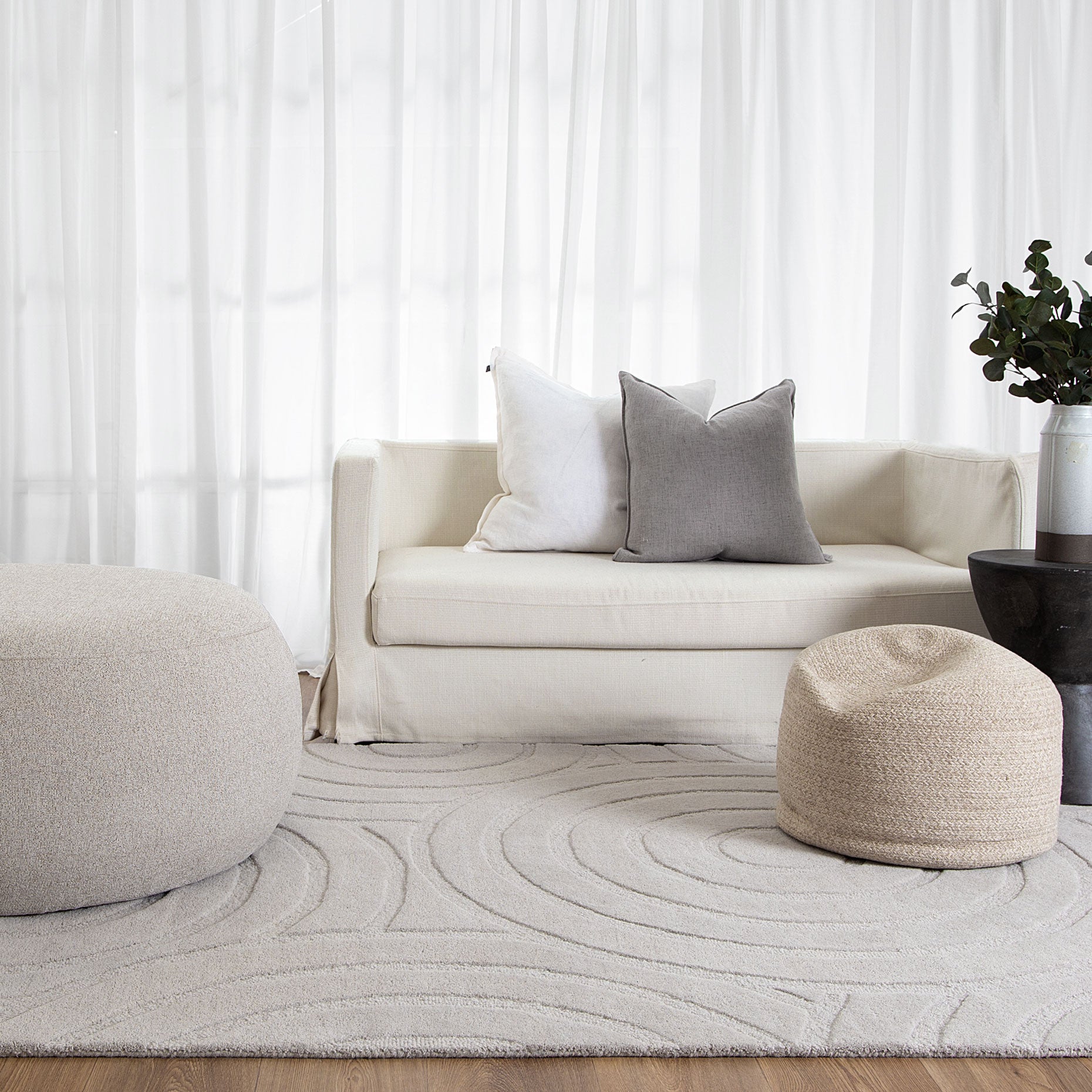 Ellipse Light Grey Wool Rug – Wild Yarn