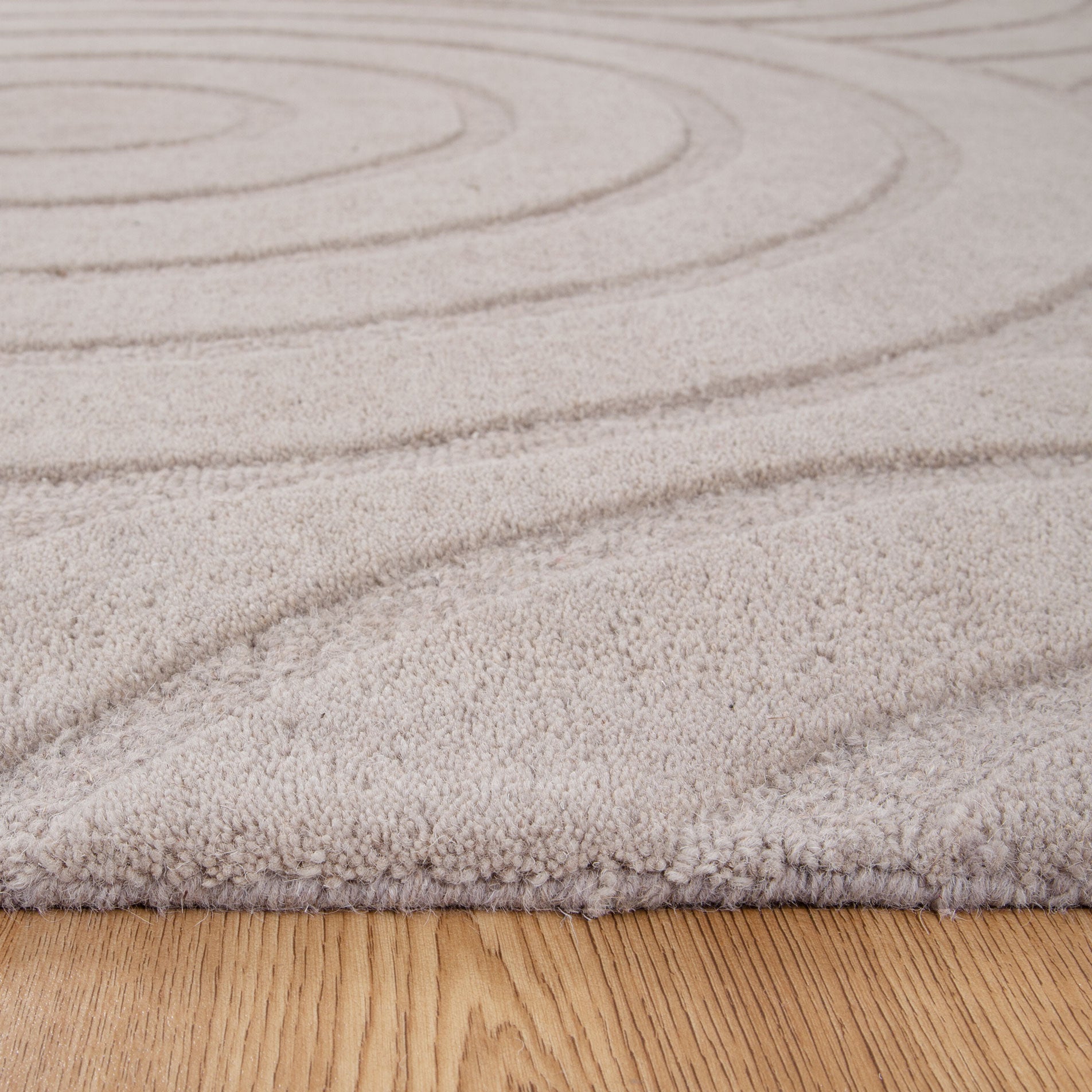 Ellipse Beige Wool Rug – Wild Yarn