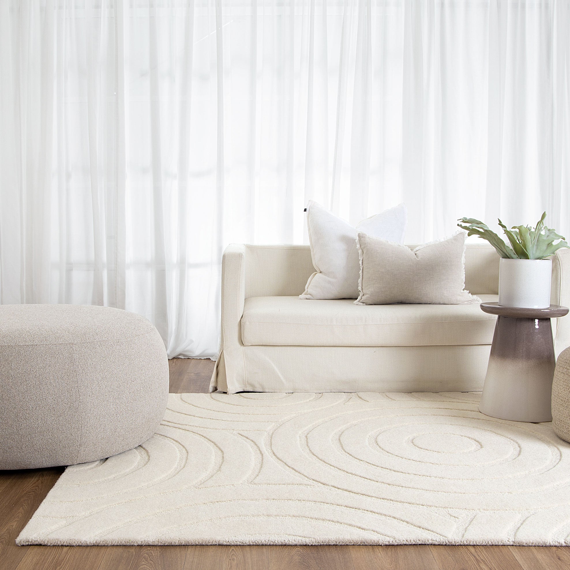 Ellipse Cream Wool Rug – Wild Yarn