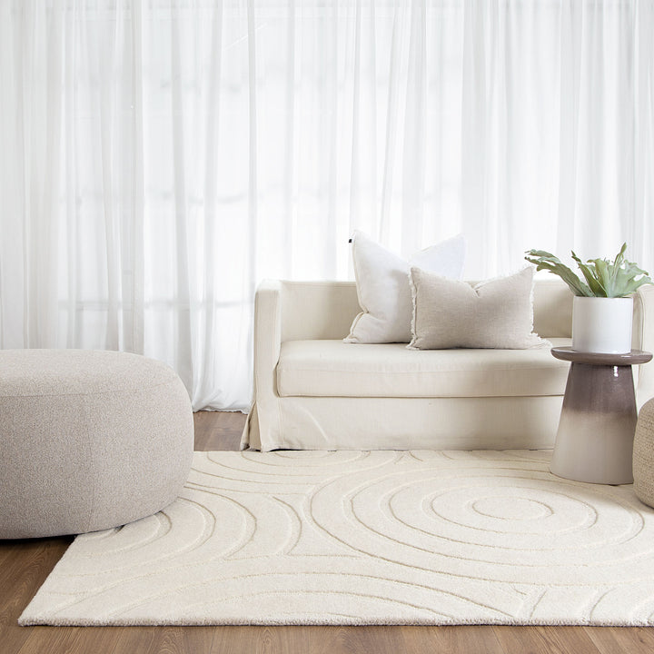 Ellipse Cream Wool Rug