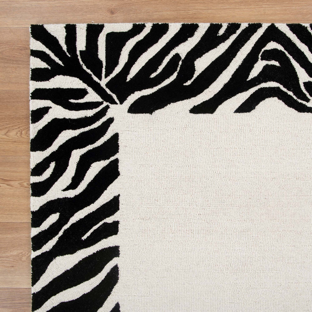 Zanzibar Black & White Wool Rug