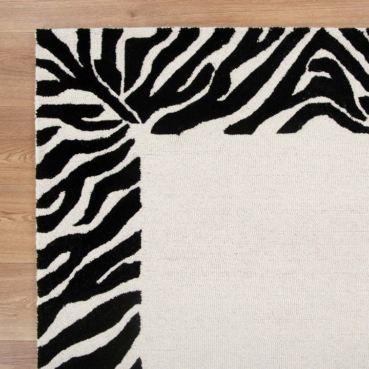 Zanzibar Black & White Wool Rug