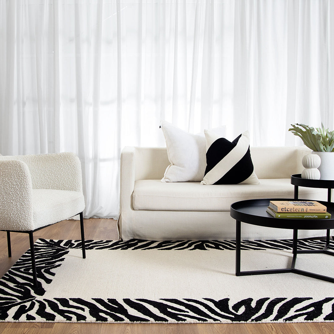 Zanzibar Black & White Wool Rug