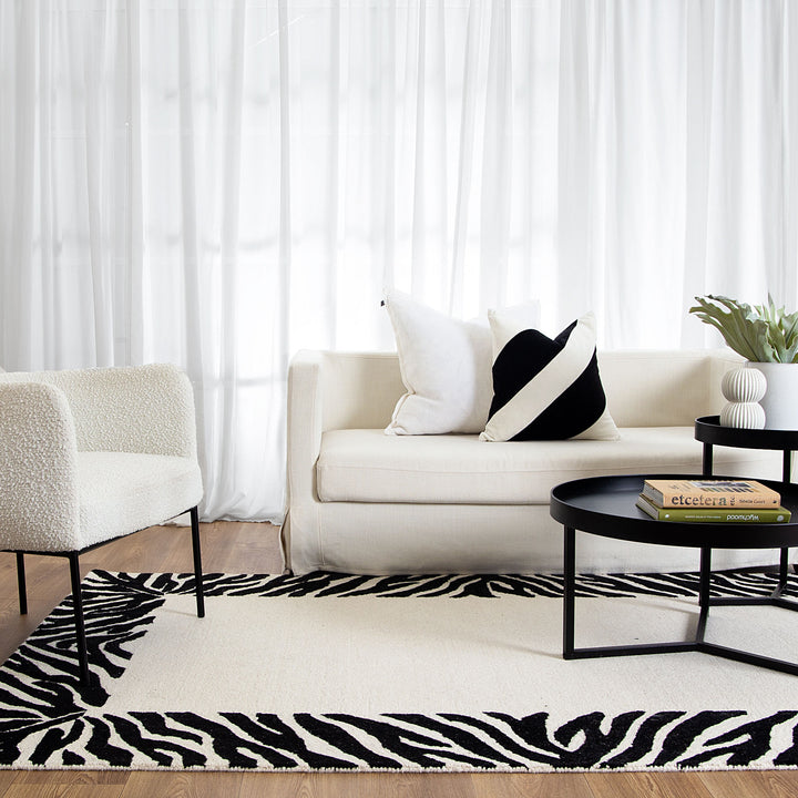 Zanzibar Black & White Wool Rug