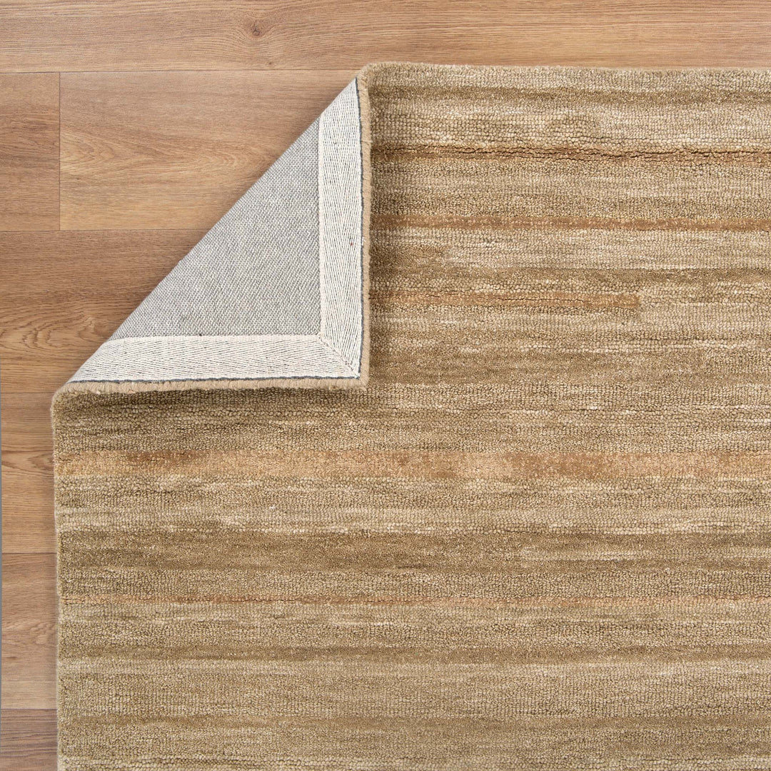 Linear Caramel Wool Rug