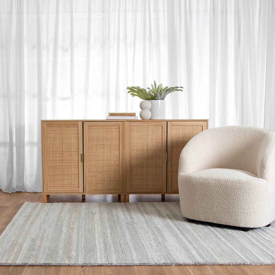 Linear Light Ash Wool Rug