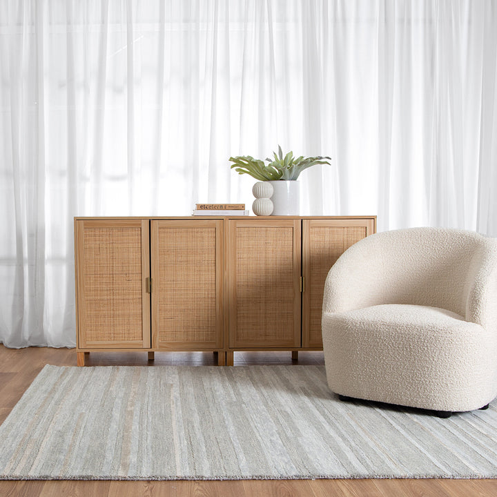 Linear Light Ash Wool Rug