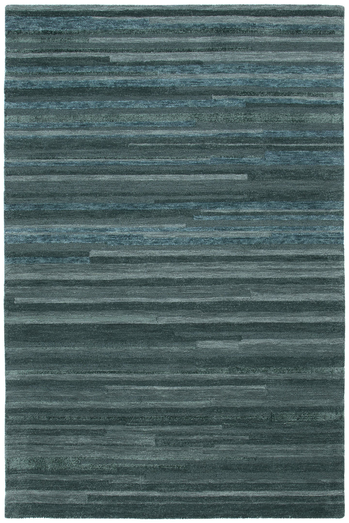 Linear Teal Wool Rug