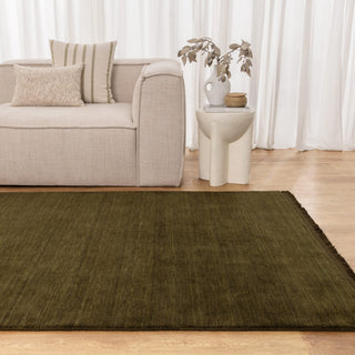 Arden Hand-Knotted Wool Rug Green