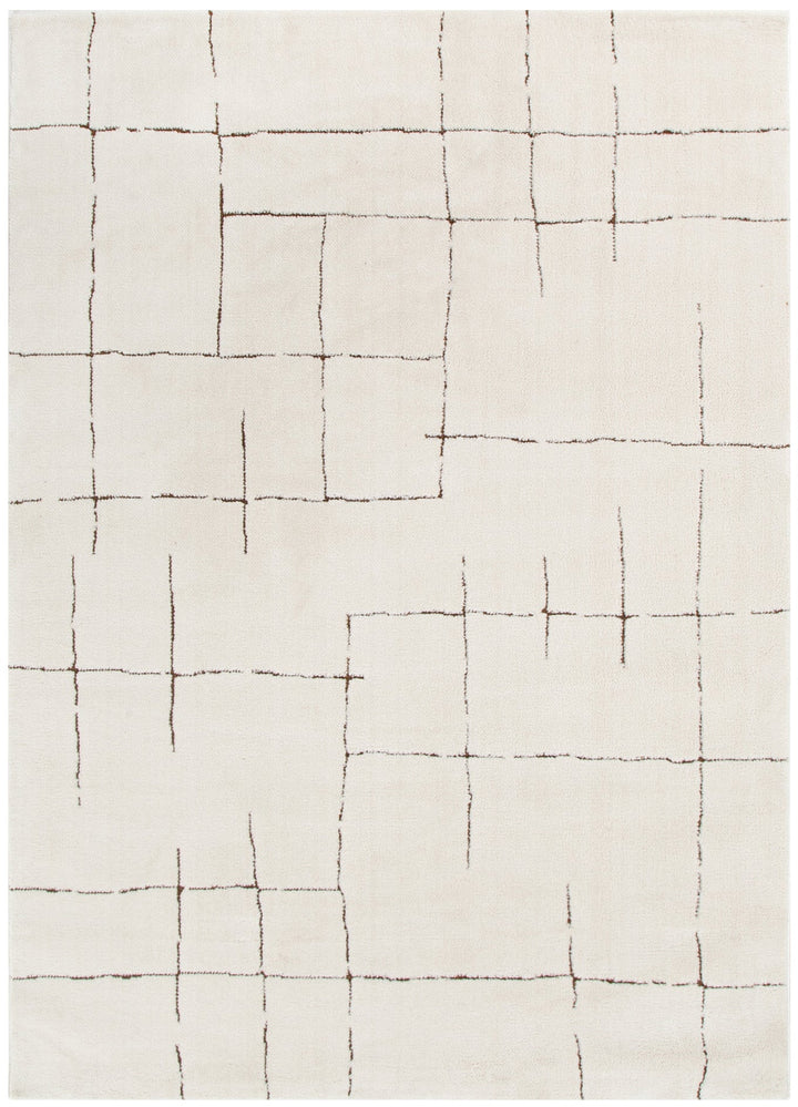 Mila Abstract Lines Brown Cream Rug - MIL10: New Arrival