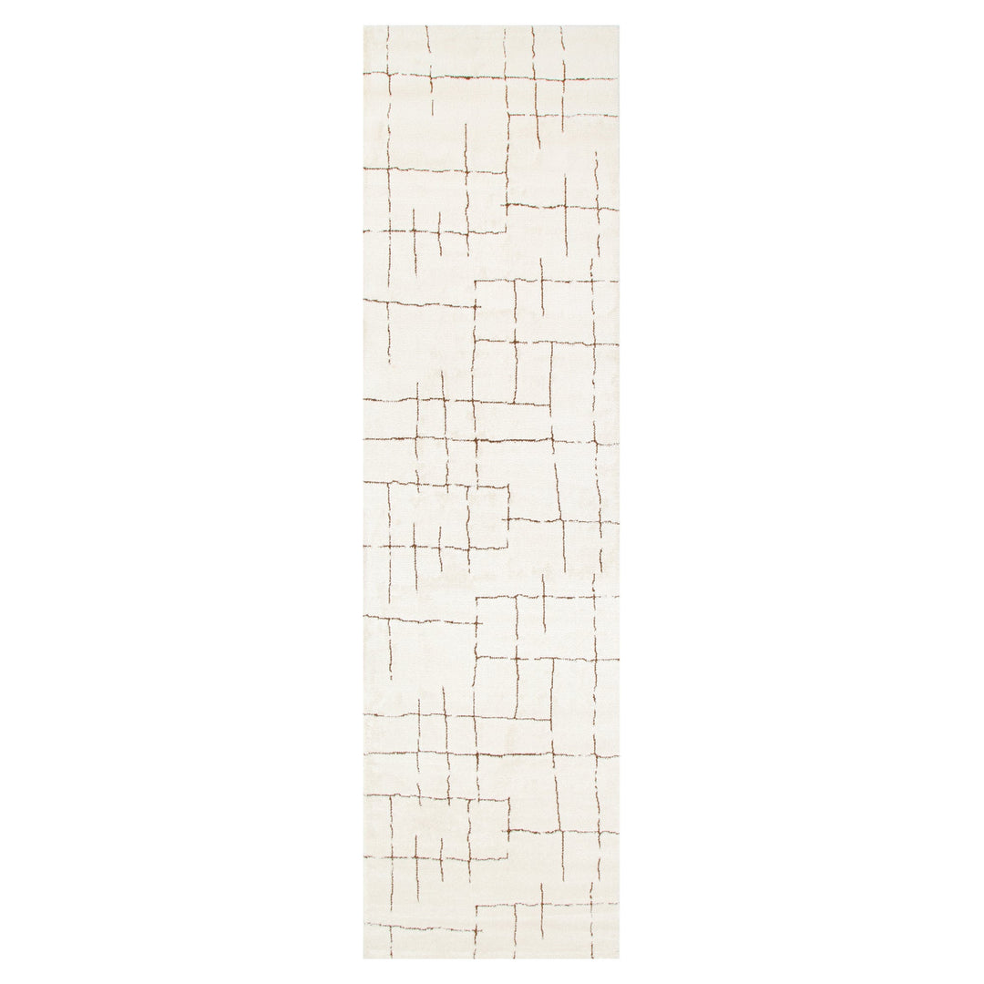 Mila Abstract Lines Brown Cream Rug - MIL10: New Arrival