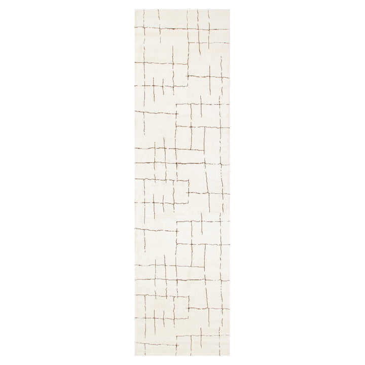 Mila Abstract Lines Brown Cream Rug - MIL10: New Arrival