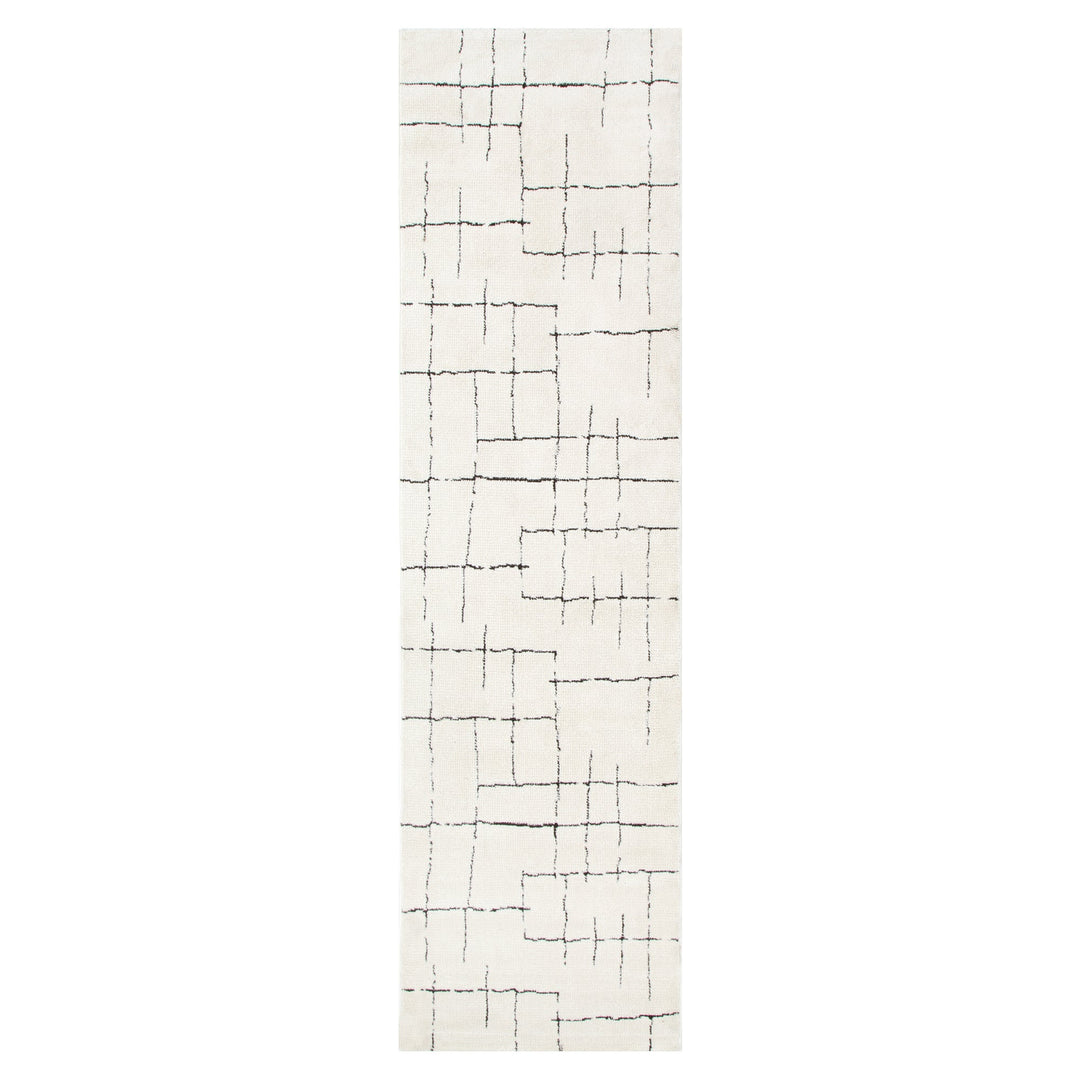 Mila Abstract Lines Black Cream Rug - MIL9: New Arrival