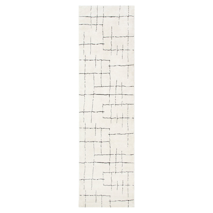 Mila Abstract Lines Black Cream Rug - MIL9: New Arrival