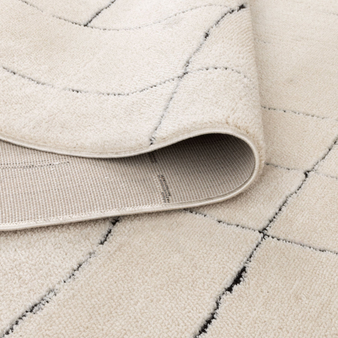 Mila Abstract Lines Black Cream Rug - MIL9: New Arrival