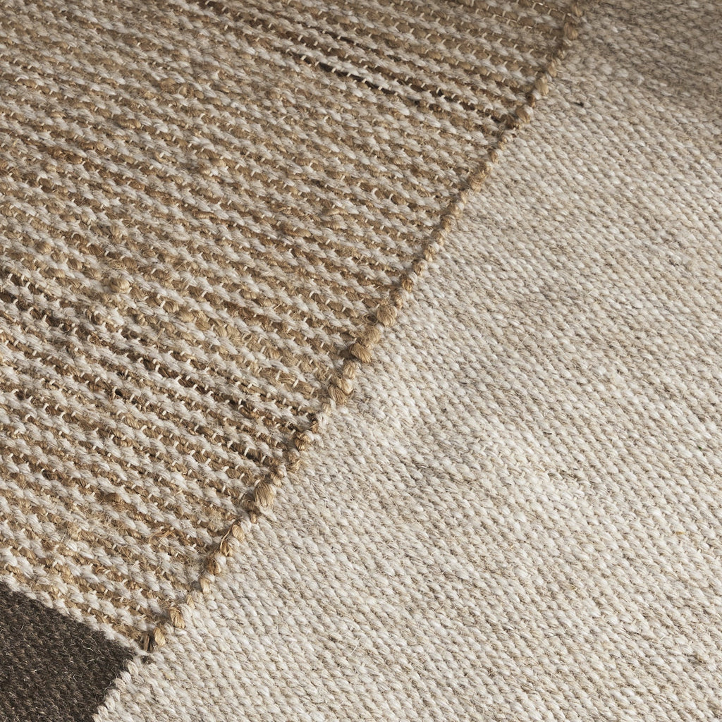 Miranda Cream Grey Wool Jute Rug JAVIHOME