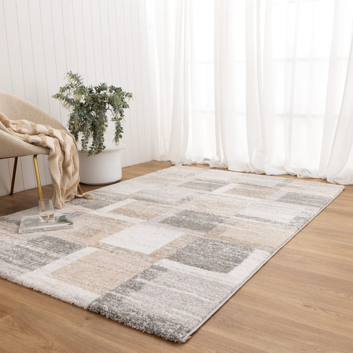Nola Squares Neutral Rug - N001