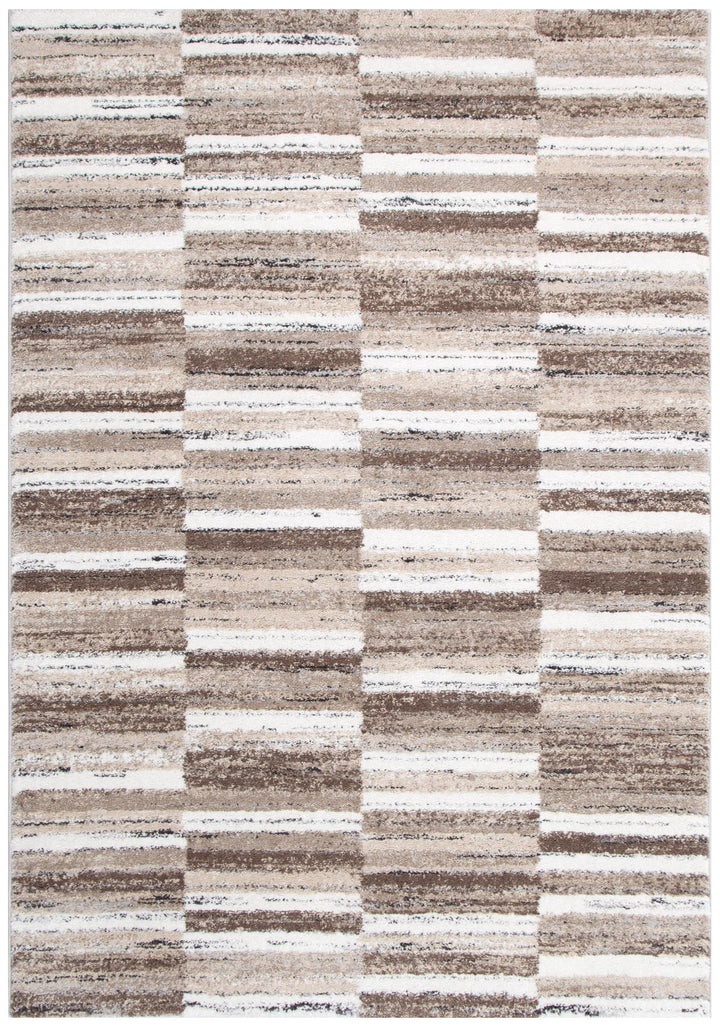 Nola Shapes Beige Brown Rug - N002