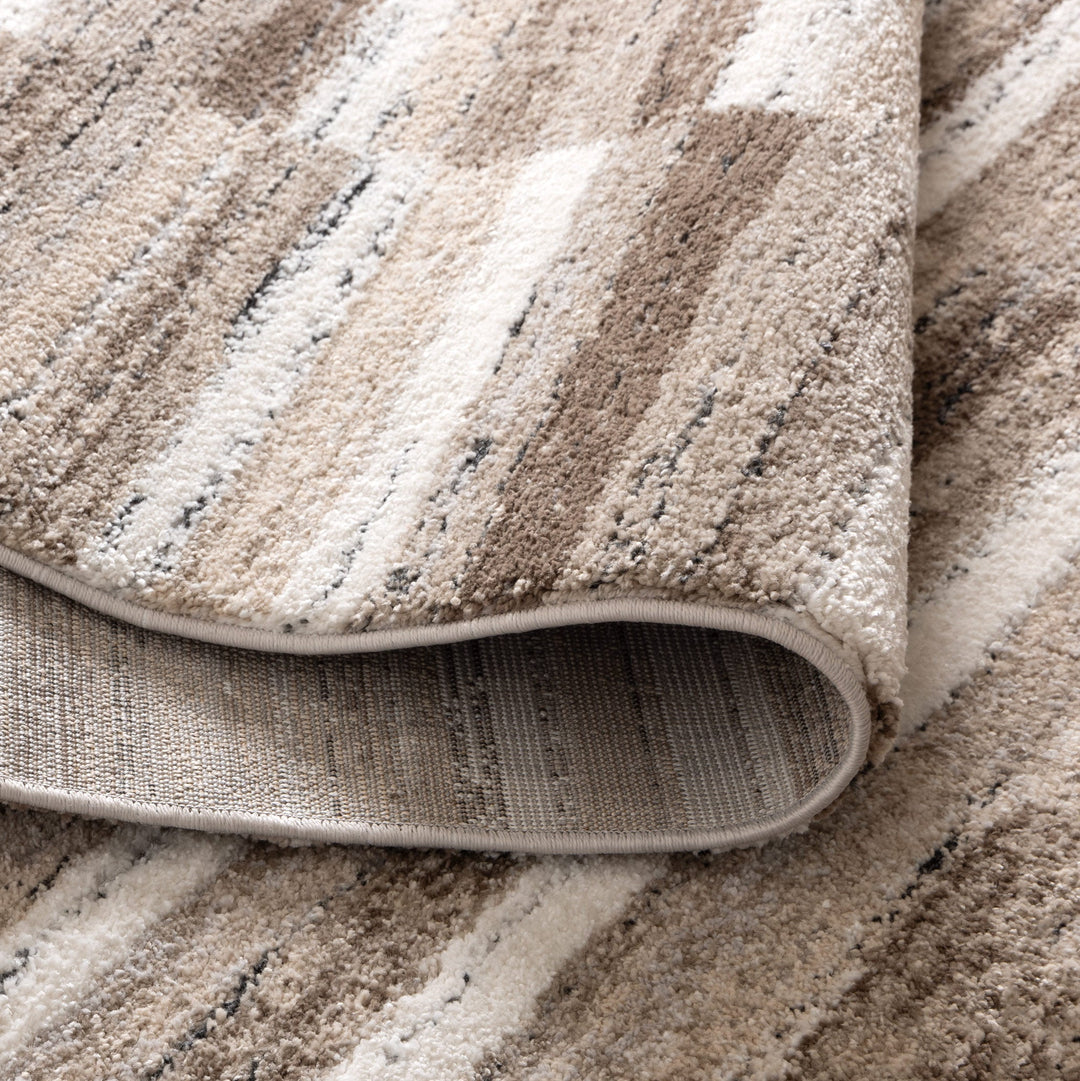 Nola Shapes Beige Brown Rug - N002