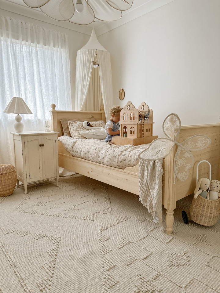 Diego Ornamental Beige Wool Rug