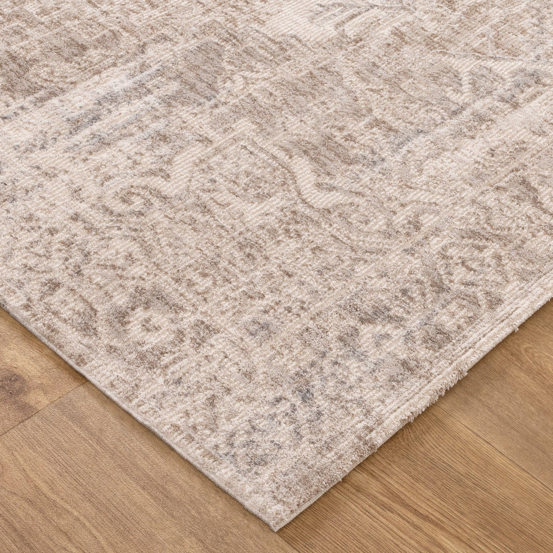 Saidie Beige & Blue Distressed Vintage Rug - S100