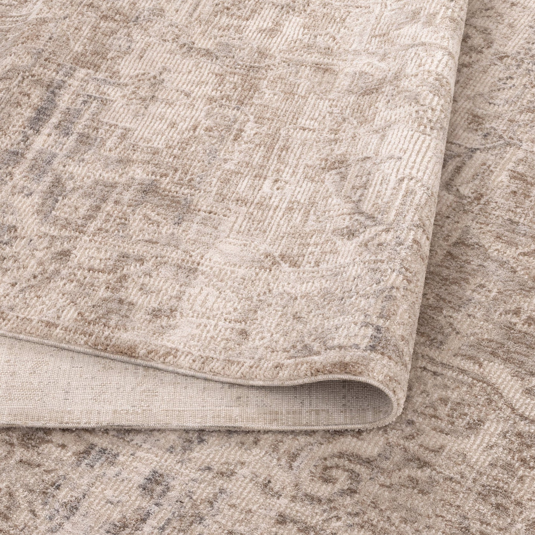 Saidie Beige & Blue Distressed Vintage Rug - S100