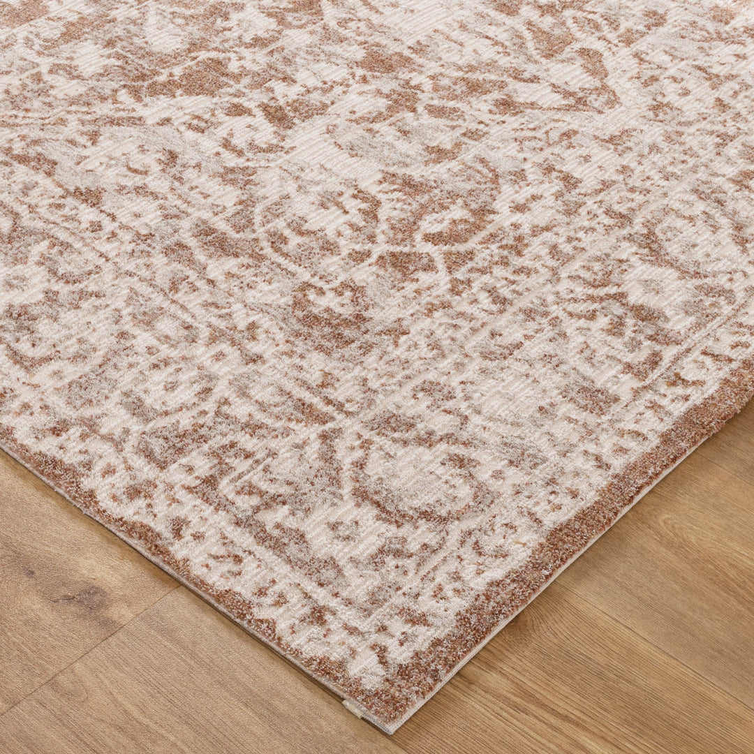 Saidie Beige & Rust Distressed Vintage Rug - S200