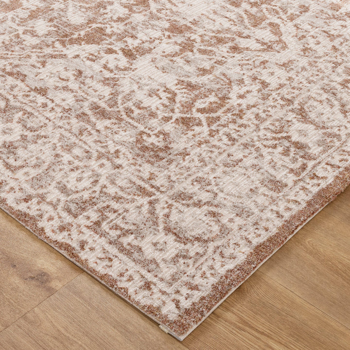 Saidie Beige & Rust Distressed Vintage Rug - S200