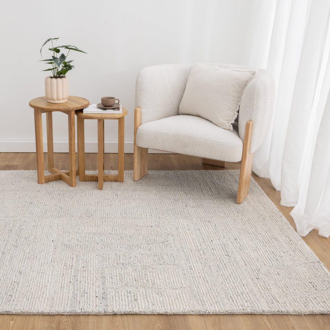 Arlo Silver Modern Wool Rug