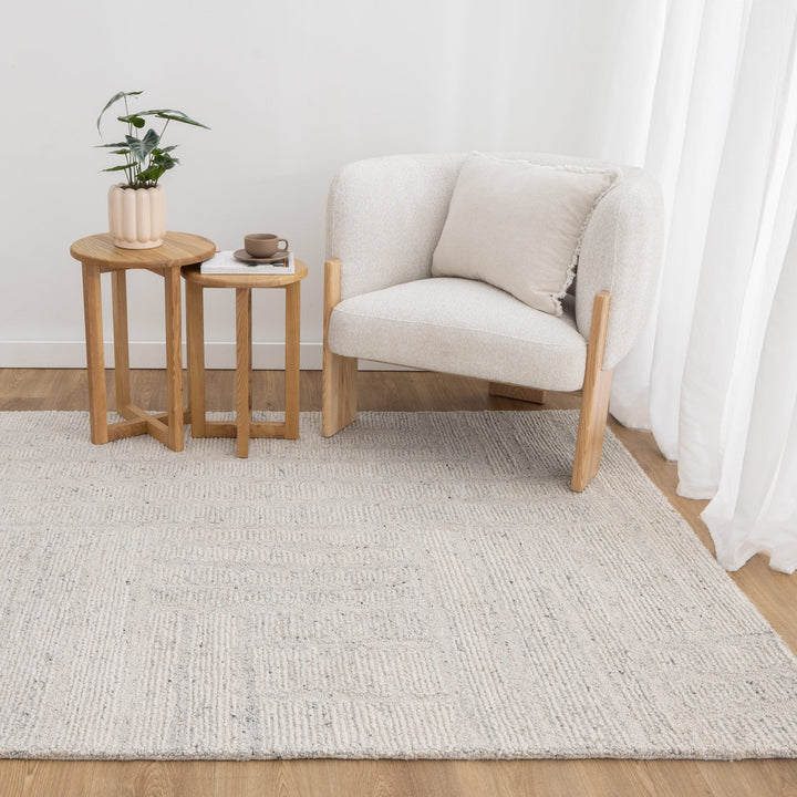 Arlo Silver Modern Wool Rug