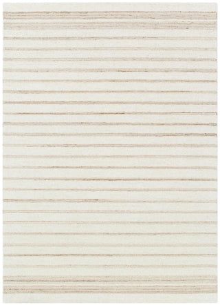 Praia Stripes Ivory Beige Wool Rug