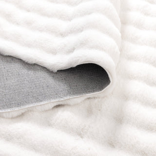 Mink Washable Round Rug White