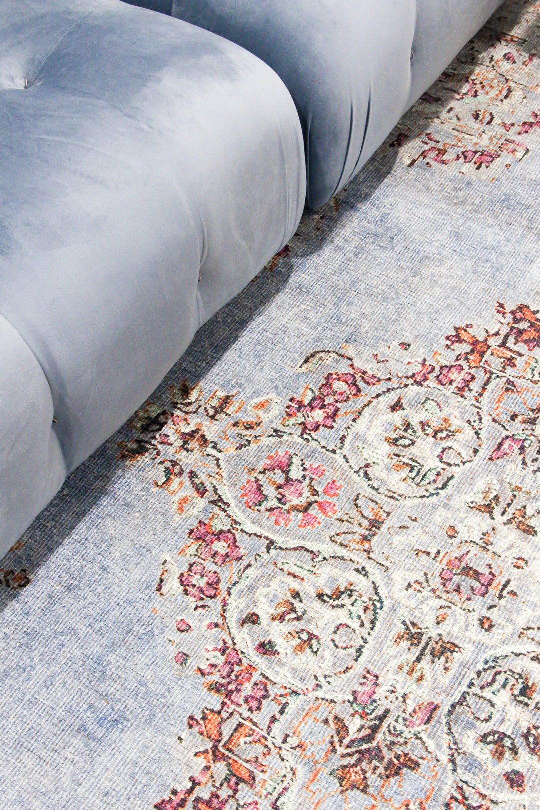 Zarrin Diamond Aqua Machine Washable Rug