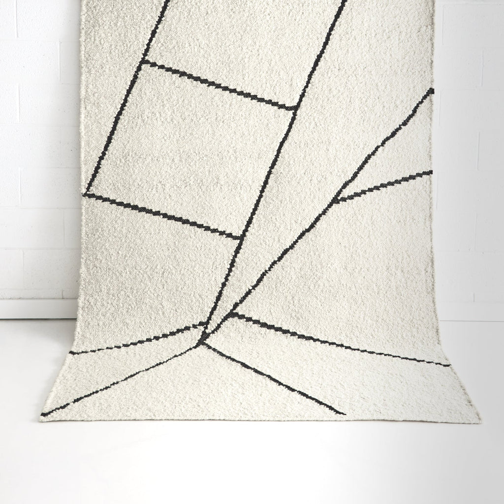 Westport Ivory Black Wool Rug DREAMHOME