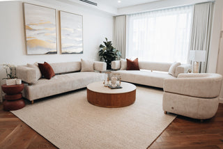 Mable Beige Woven Wool Rug