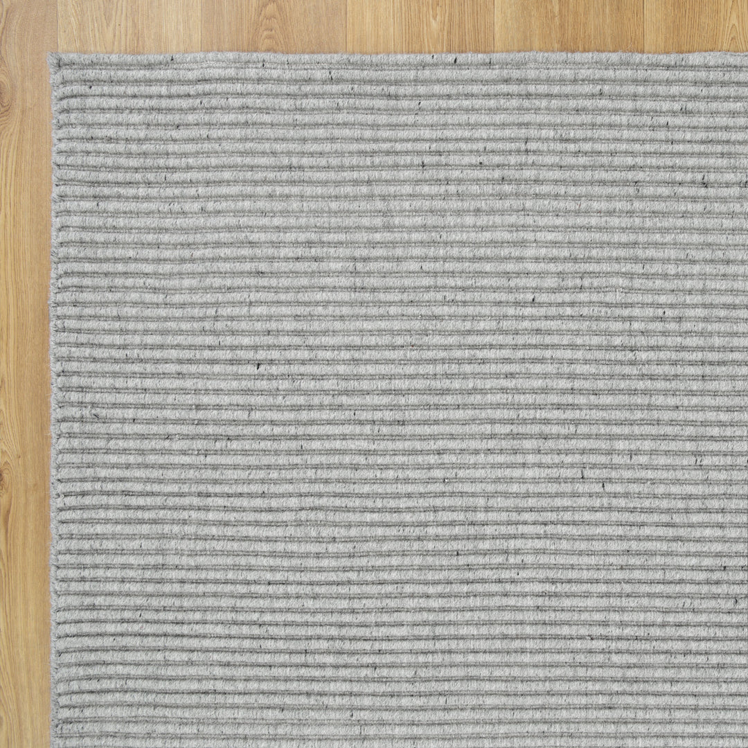 Petrus Cord Hand Loomed Wool Grey Rug