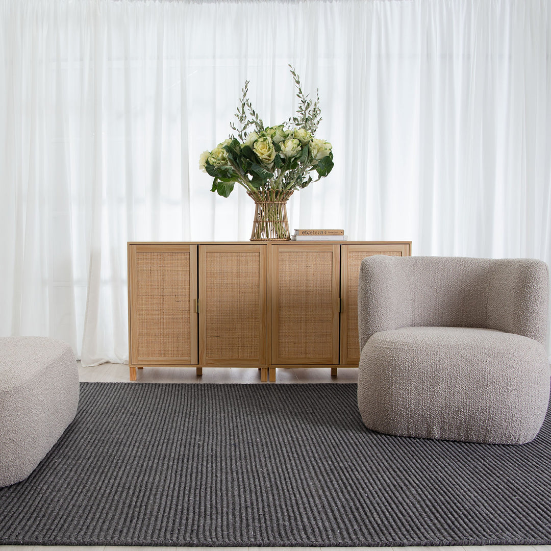 Petrus Cord Hand Loomed Wool Slate Rug