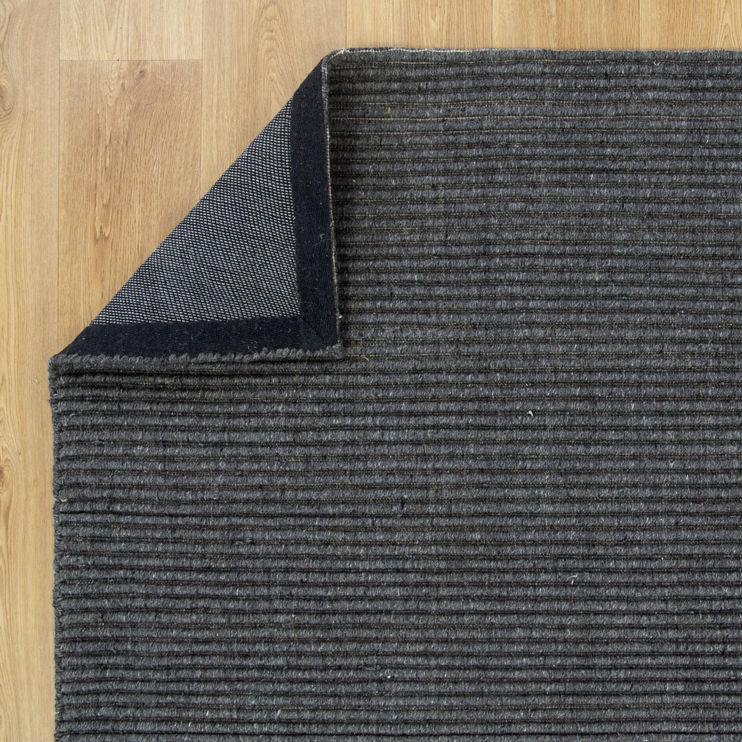 Petrus Cord Hand Loomed Wool Slate Rug